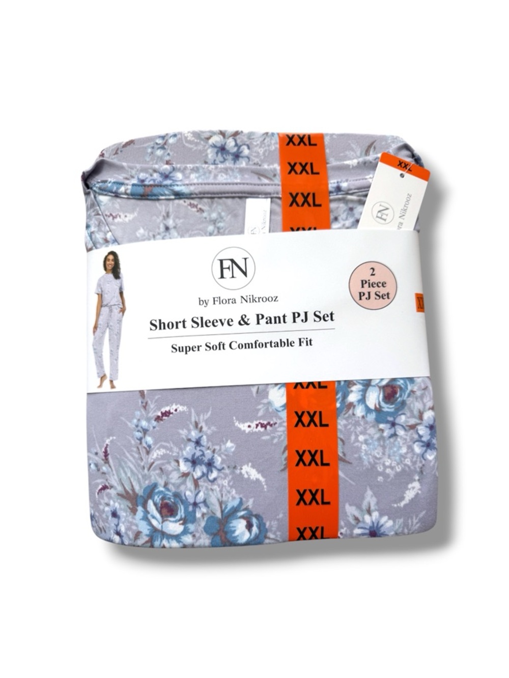 Flora Nikrooz Floral Print Short Sleeve 2-piece Pajama Set XXL NEW GIFT PACKED